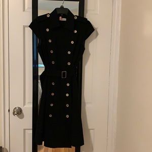 CALVIN KLEIN gold button dress